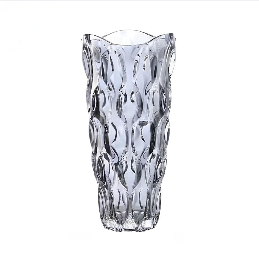 Glass Grey Vase Crystal VASE Thick Modern Home Decor 30cm