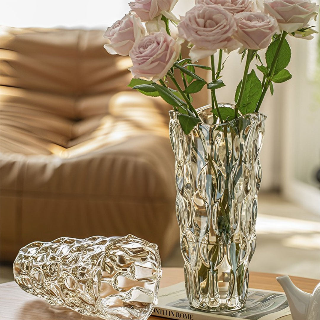 Glass Clear Vase Crystal VASE Thick Modern Home Decor 29cm