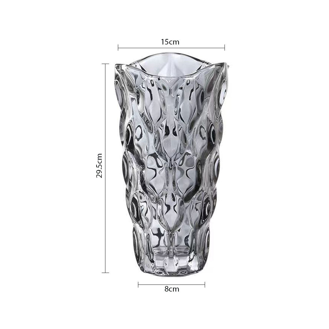 Glass Grey Vase Crystal VASE Thick Modern Home Decor 30cm
