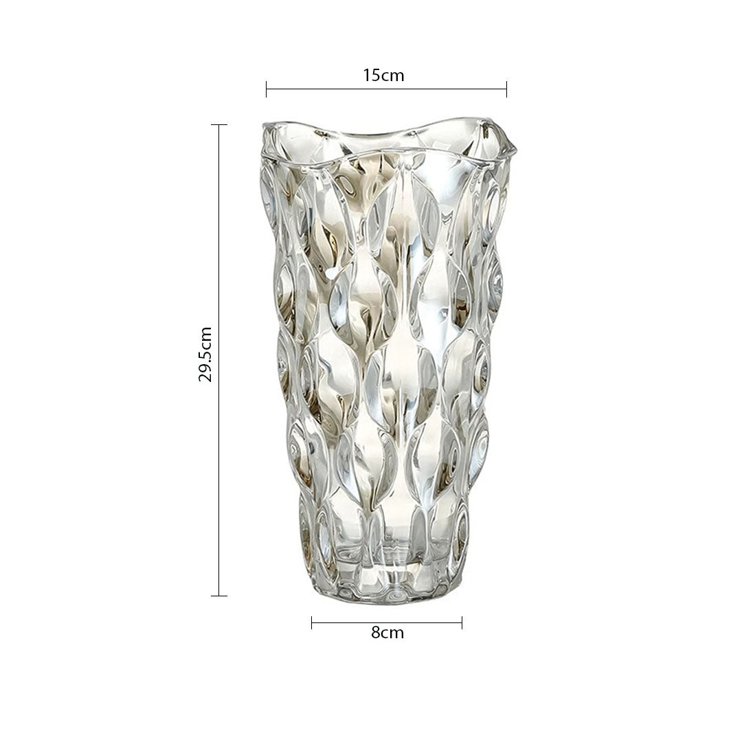 Glass Clear Vase Crystal VASE Thick Modern Home Decor 29cm