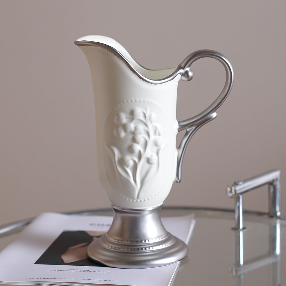 French Embossed Ceramic Vase-3