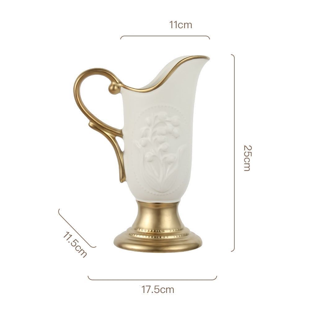 French Embossed Ceramic Vase-4