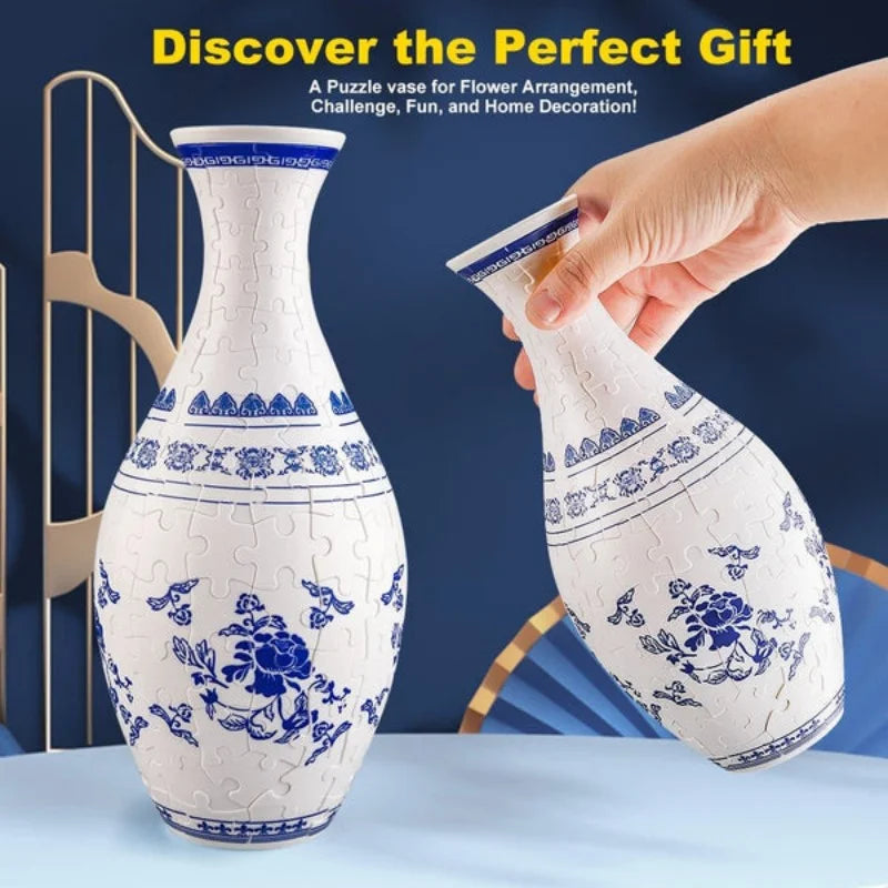 3D Art Puzzle Vase Porcelain Flower Vase-2