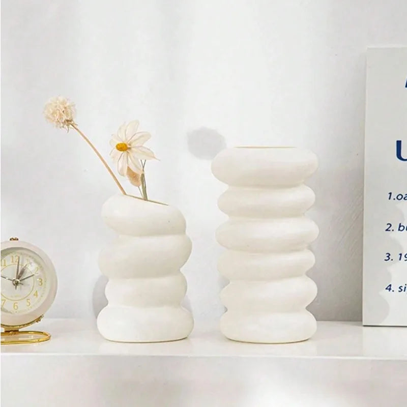 Ceramic Spiral Vase Flower Holder-2
