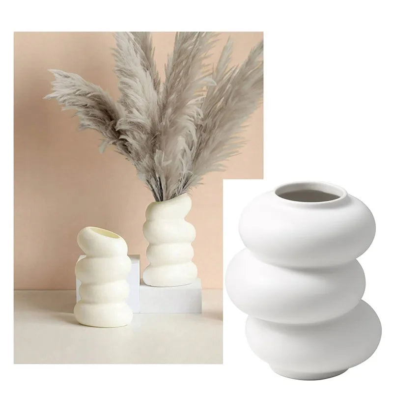 Ceramic Spiral Vase Flower Holder-3