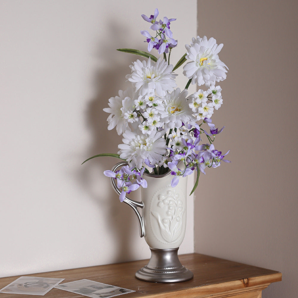 French Embossed Ceramic Vase-2